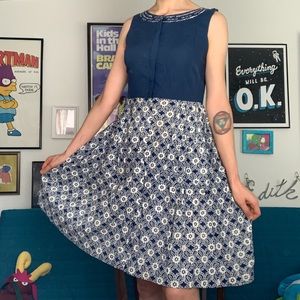 50s 60s A-line Casual Vintage Retro Dress